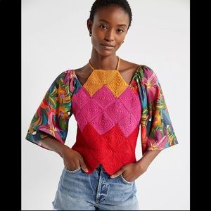 NWT Anthropologie Farm Rio Halter Crochet Top